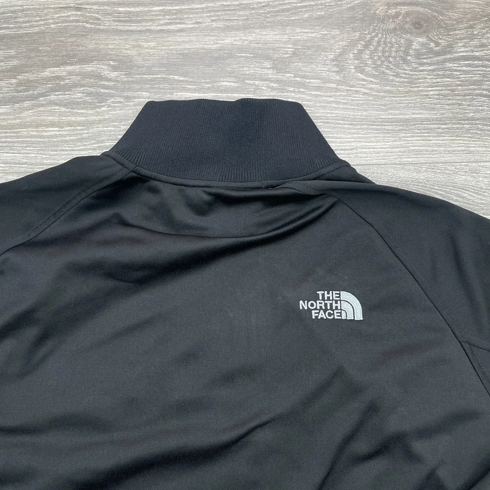 North Face Jacket Mens XL Black Tech Full Zip Fleece Cadet Collar Zip Pockets